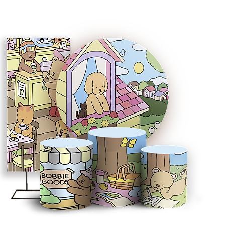 Capas Painel Redondo Trio Cilindro e Faixa Lateral Sublimado - Bobbie Goods