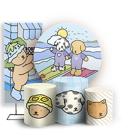 Capas Painel Redondo Trio Cilindro e Faixa Lateral Sublimado - Bobbie Goods