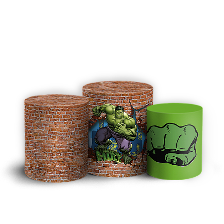 Capas Trio Cilindro Sublimado Vest Facil - Hulk