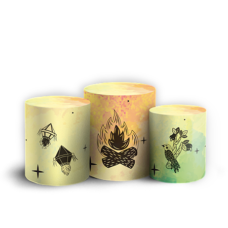 Capas Trio Cilindro Sublimado Vest Facil - Festa Junina