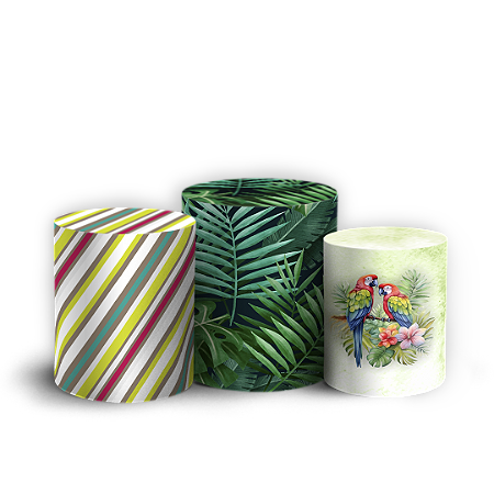 Capas Trio Cilindro Sublimado Vest Facil - Tropical Floral