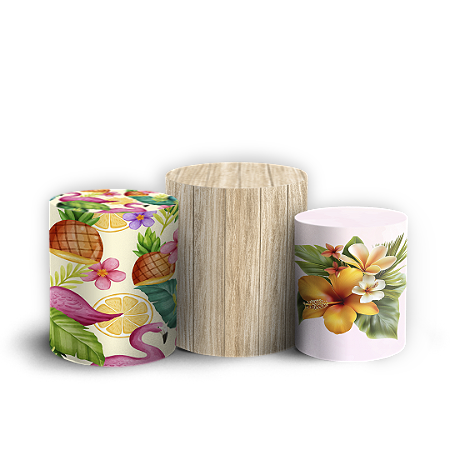 Capas Trio Cilindro Sublimado Vest Facil - Tropical Floral