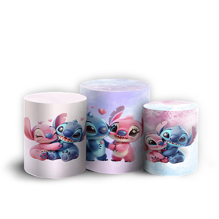 Trio Cilindro - Lilo Stitch Angel - Sublimado 3D