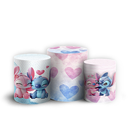 Trio Cilindro - Lilo Stitch Angel - Sublimado 3D