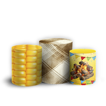 Capas Trio Cilindro Sublimado Vest Facil - Festa Junina