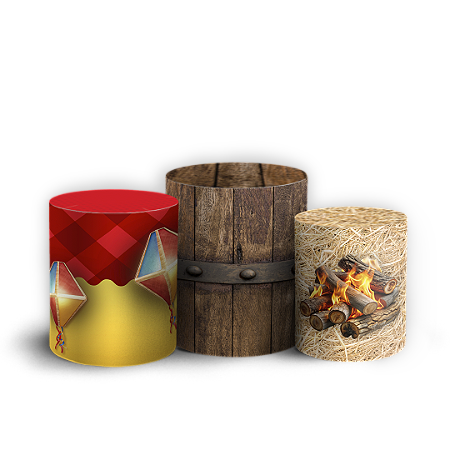 Capas Trio Cilindro Sublimado Vest Facil - Festa Junina