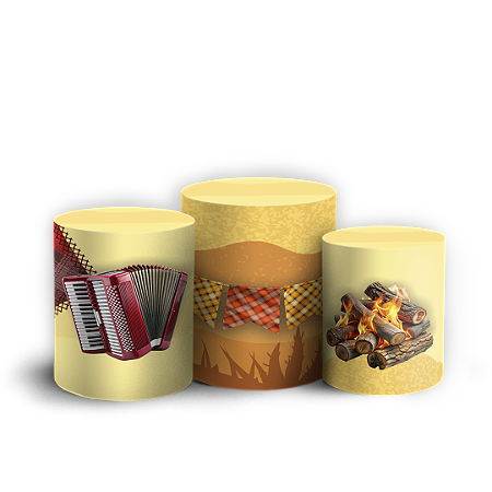 Capas Trio Cilindro Sublimado Vest Facil - Festa Junina