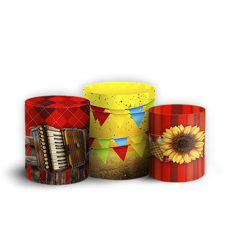 Capas Trio Cilindro Sublimado Vest Facil - Festa Junina