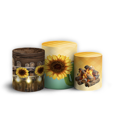 Capas Trio Cilindro Sublimado Vest Facil - Festa Junina