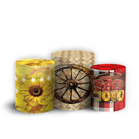 Capas Trio Cilindro Sublimado Vest Facil - Festa Junina