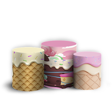 Capas Trio Cilindro Sublimado Vest Facil - Confeitaria