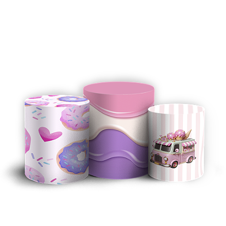 Capas Trio Cilindro Sublimado Vest Facil - Confeitaria