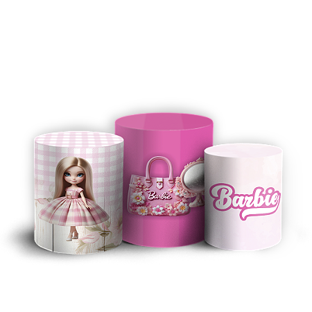 Capas Trio Cilindro Sublimado Vest Facil - Barbie