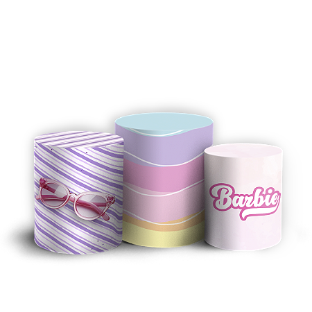 Capas Trio Cilindro Sublimado Vest Facil - Barbie Pool Party