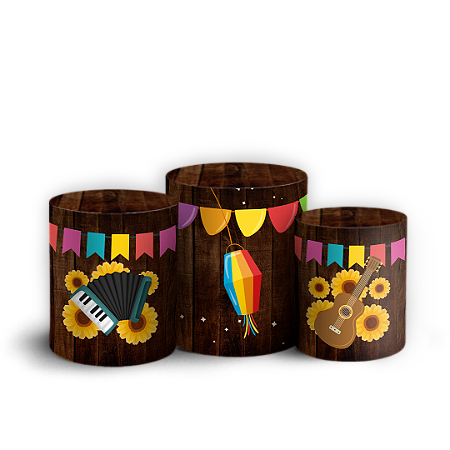 Capas Trio Cilindro Sublimado Vest Facil - Festa Junina