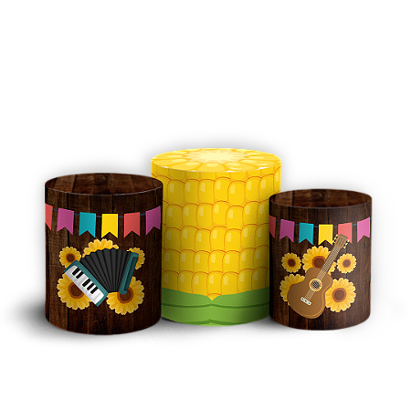 Capas Trio Cilindro Sublimado Vest Facil - Festa Junina