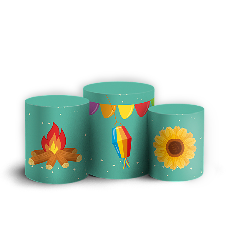 Capas Trio Cilindro Sublimado Vest Facil - Festa Junina