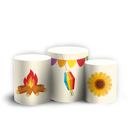 Capas Trio Cilindro Sublimado Vest Facil - Festa Junina