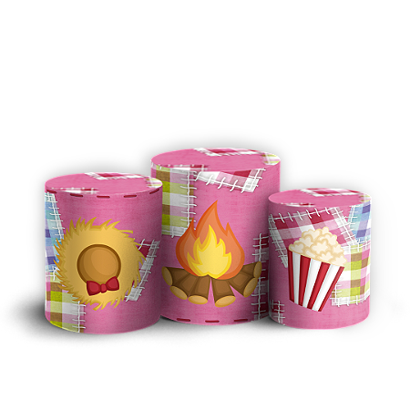 Capas Trio Cilindro Sublimado Vest Facil - Festa Junina