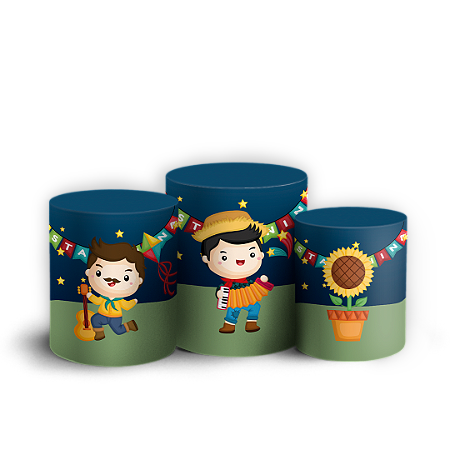 Capas Trio Cilindro Sublimado Vest Facil - Festa Junina