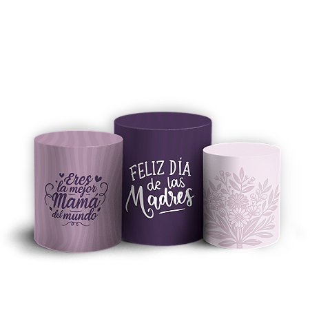 Capas Trio Cilindro Sublimado Vest Facil - Dia de la Madre