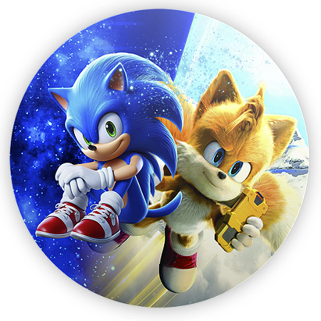 Capa Painel Redondo Sublimado - Sonic