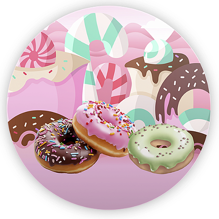 Capa Painel Redondo Sublimado - Confeitaria