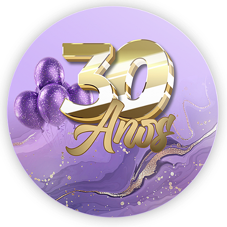 Capa Painel Redondo Sublimado - 30 Anos