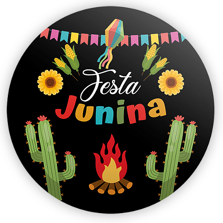 Capa Painel Redondo Sublimado - Festa Junina