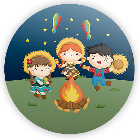 Capa Painel Redondo Sublimado - Festa Junina