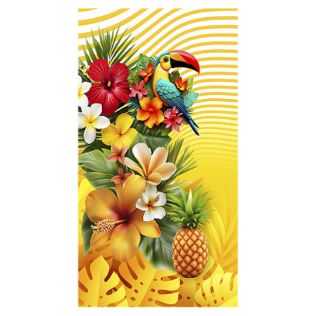 Capa Faixa Lateral Sublimado - Tropical Floral