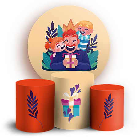 Capas Painel Redondo e Trio Cilindro Sublimado - Dia dos Pais