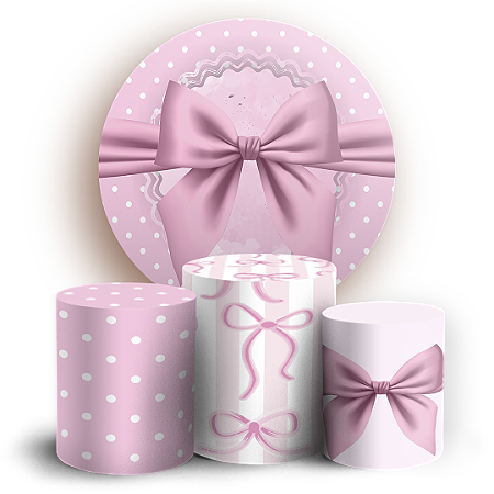 Capas Painel Redondo e Trio Cilindro Sublimado - Laços