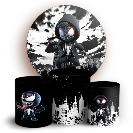 Capas Painel Redondo e Trio Cilindro Sublimado - Homem Aranha
