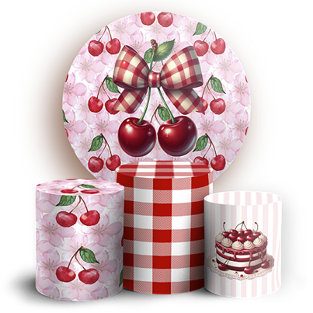 Capas Painel Redondo e Trio Cilindro Sublimado - Cerejinha