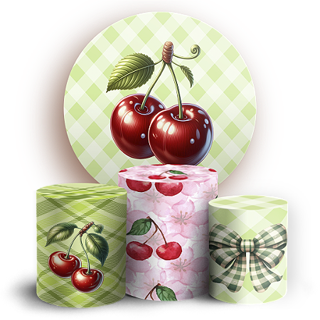 Capas Painel Redondo e Trio Cilindro Sublimado - Cerejinha