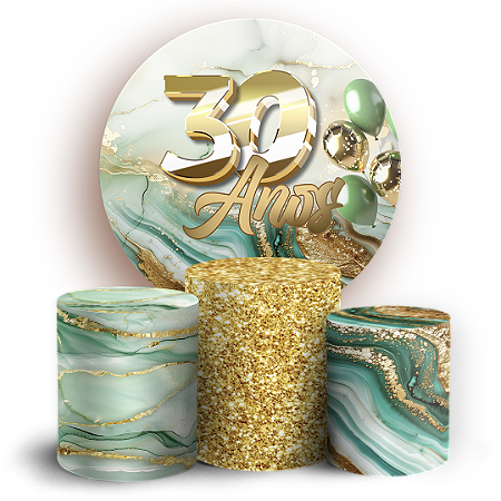 Capas Painel Redondo e Trio Cilindro Sublimado - 30 Anos