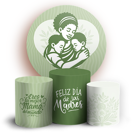 Capas Painel Redondo e Trio Cilindro Sublimado - Dia de la Madre