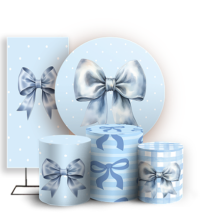 Capas Painel Redondo Trio Cilindro e Faixa Lateral Sublimado - Laços