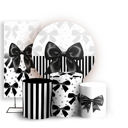 Capas Painel Redondo Trio Cilindro e Faixa Lateral Sublimado - Laços