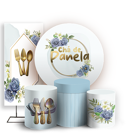 Capas Painel Redondo Trio Cilindro e Faixa Lateral Sublimado - Cha De Casa Nova