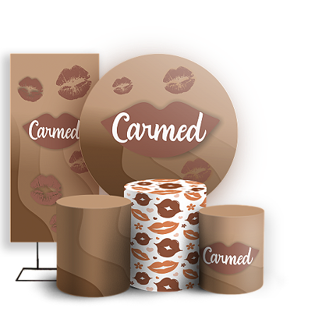 Capas Painel Redondo Trio Cilindro e Faixa Lateral Sublimado - Carmed