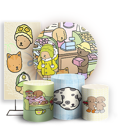 Capas Painel Redondo Trio Cilindro e Faixa Lateral Sublimado - Bobbie Goods