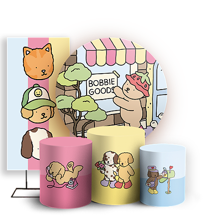 Capas Painel Redondo Trio Cilindro e Faixa Lateral Sublimado - Bobbie Goods