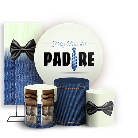 Capas Painel Redondo Trio Cilindro e Faixa Lateral Sublimado - Dia Del Padre