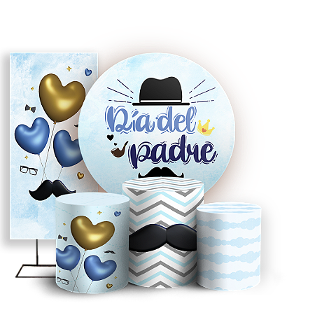 Capas Painel Redondo Trio Cilindro e Faixa Lateral Sublimado - Dia Del Padre