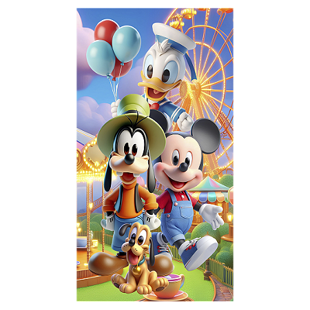 Capa Faixa Lateral Sublimado - Turma Do Mickey E Minnie