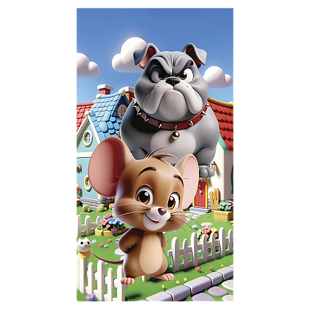 Capa Faixa Lateral Sublimado - Tom E Jerry