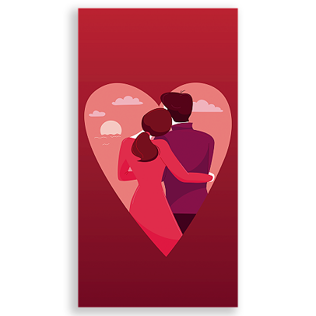 Capa Faixa Lateral Sublimado - Namorados Coracao