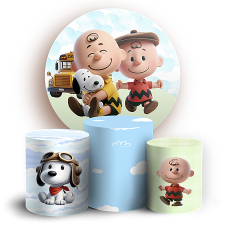Capas Painel Redondo e Trio Cilindro Sublimado - Snoopy